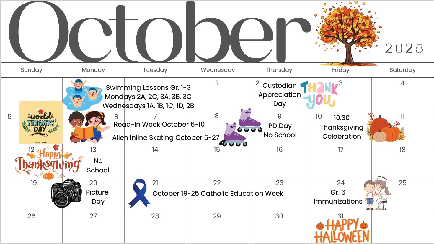 October 2025 Calendar