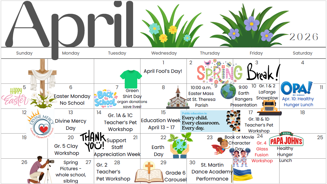 April Calendar 2026
